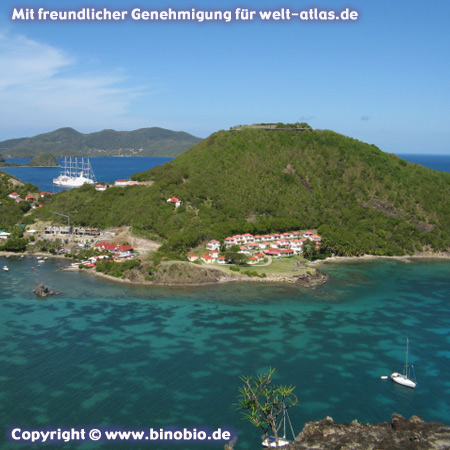 Guadeloupe, Les Saintes, Terre-de-Haut, view from the Morne Morel