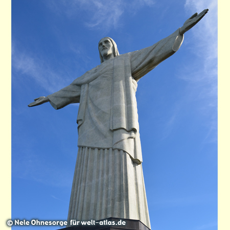 Peak of Mount Corcovado with statue of Cristo Redentor, Rio de Janeiro