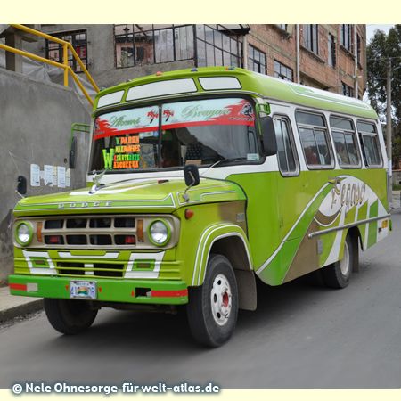 Bus in La Paz, Bolivien – Foto: Nele Ohnesorge