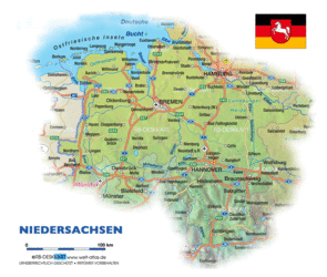 Karte von Niedersachsen (Deutschland) - Karte auf Welt-Atlas.de - Atlas