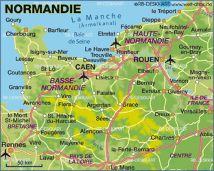 Brittany And Normandy France Map - Map of world