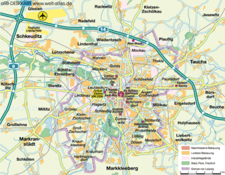 Karte von Leipzig (Deutschland Sachsen) - Karte auf Welt-Atlas.de