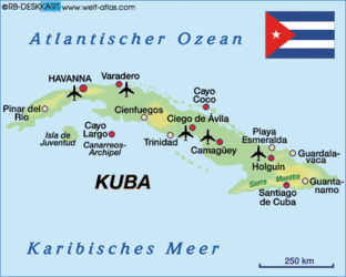 Karte von Kuba (Kuba) - Karte auf Welt-Atlas.de - Atlas der Welt