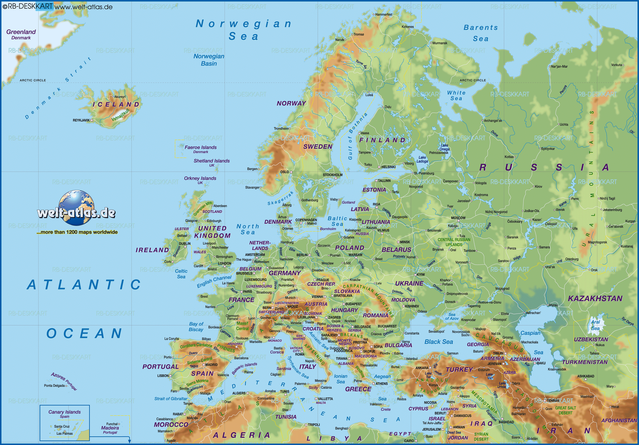 Map Of Europe General Map Region Of The World Welt Atlas De