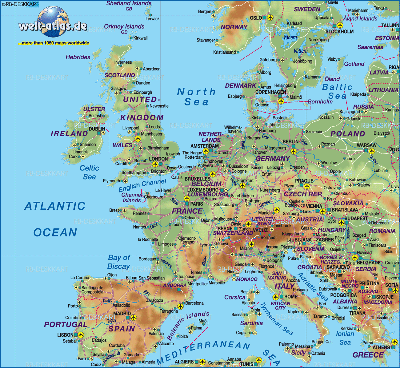 Map of Central Europe (General Map / Region of the World)