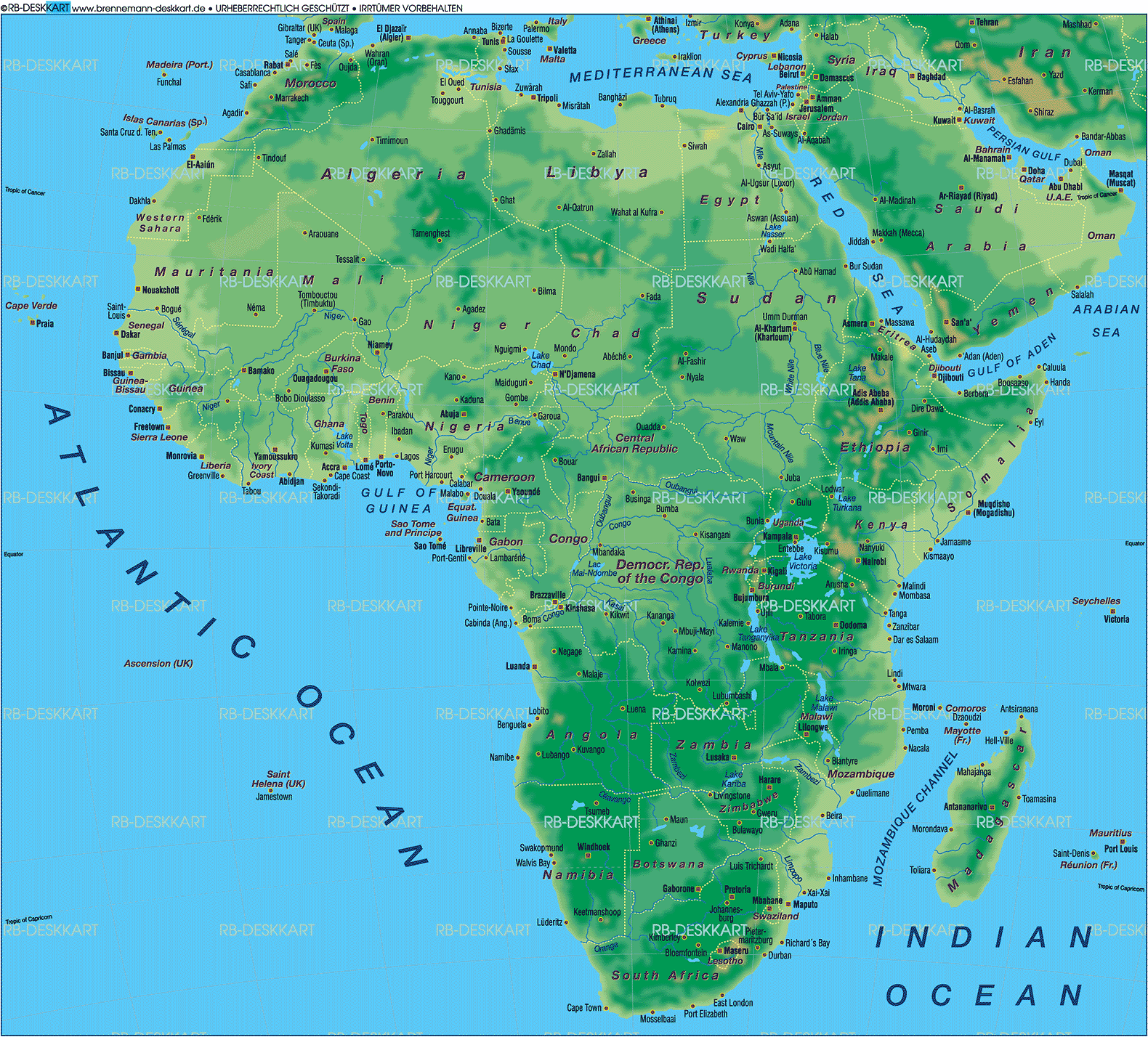 Map of Africa (General Map / Region of the World)