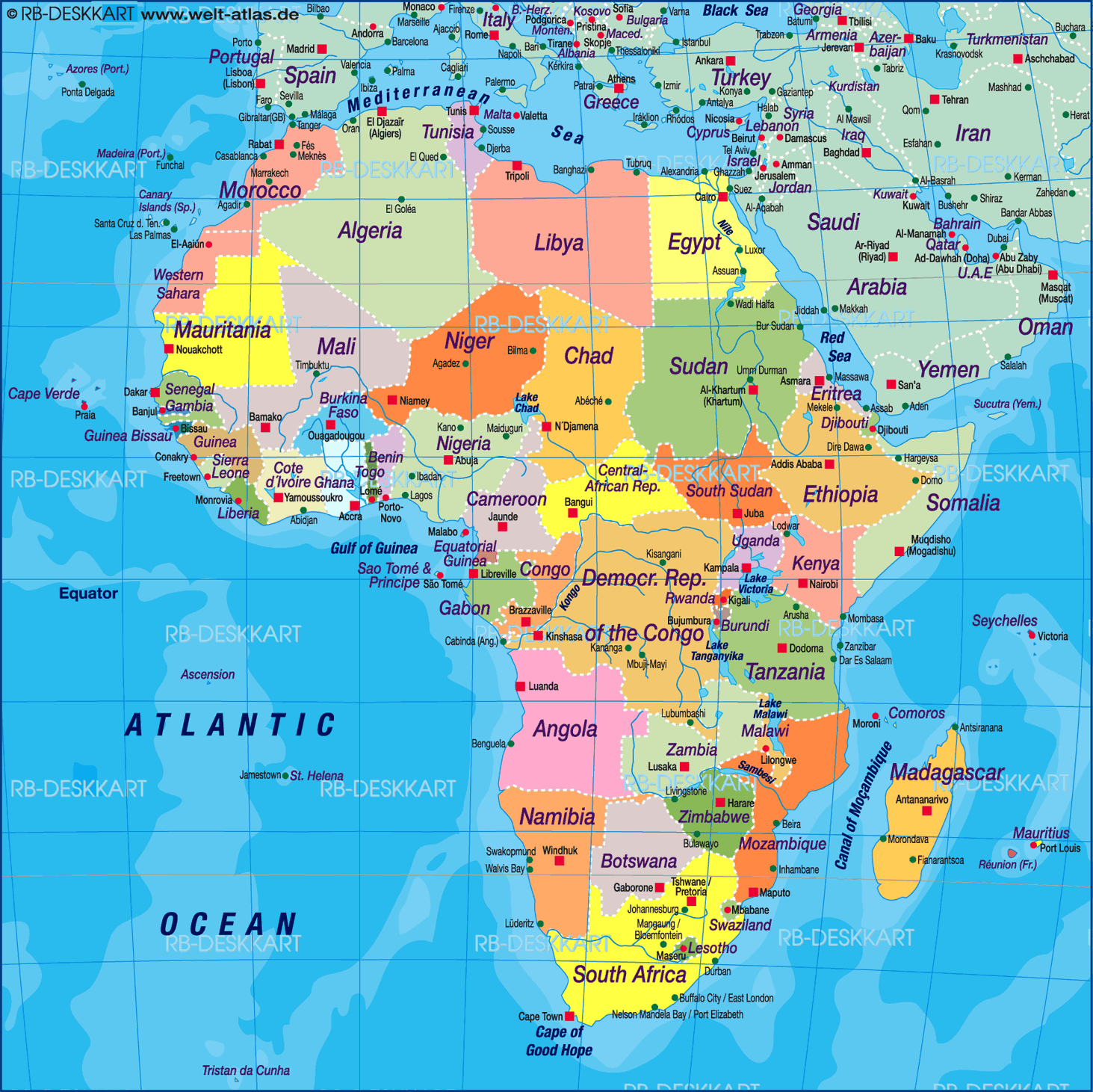Map of Africa, map of the world political (General Map / Region of the World)