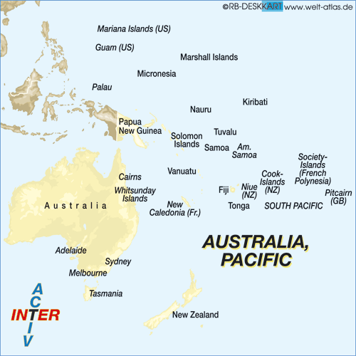Map of AUSTRALIA, PACIFIC (Region)