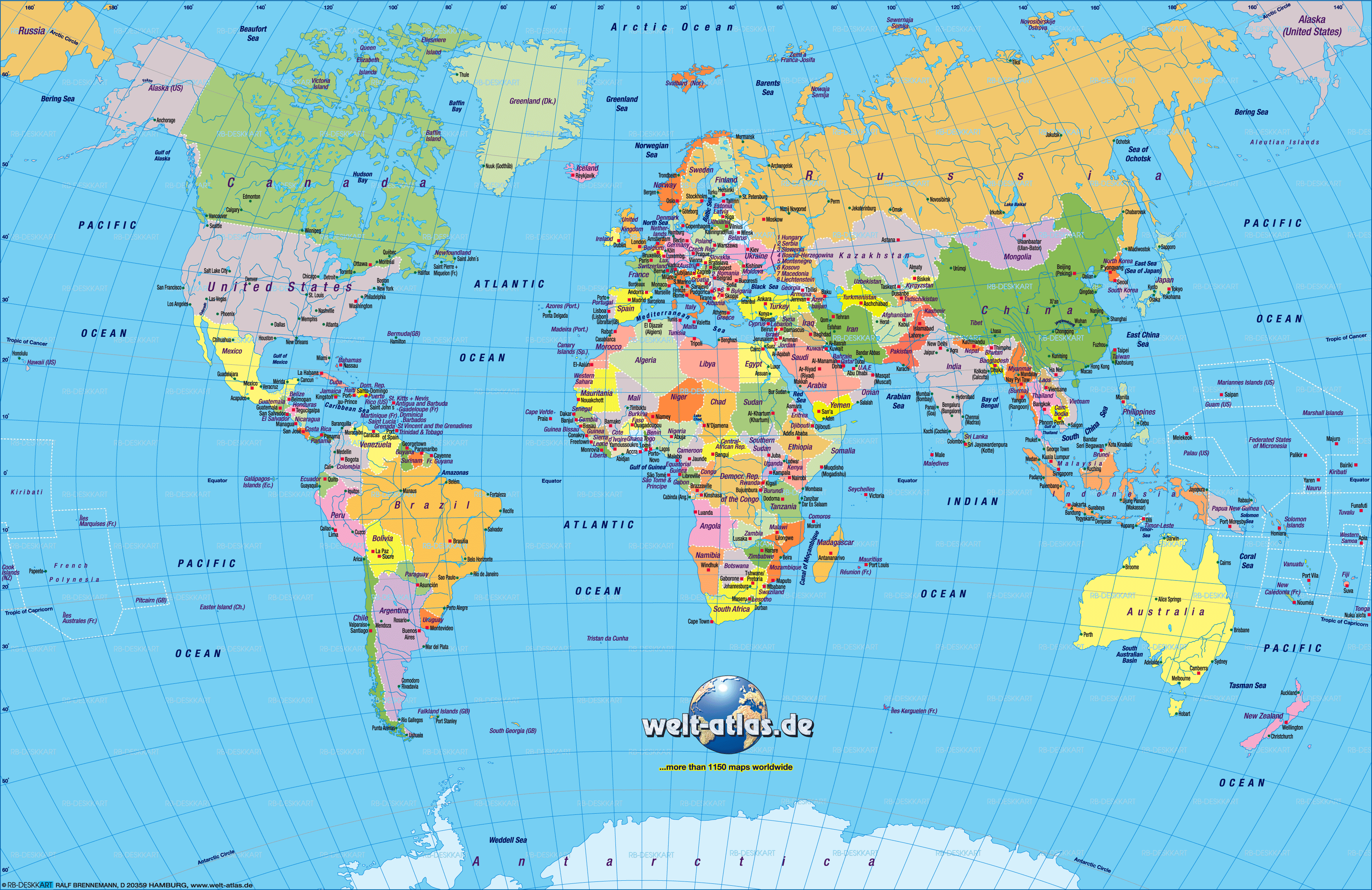 Map of World, political (small version) (General Map / Region of the