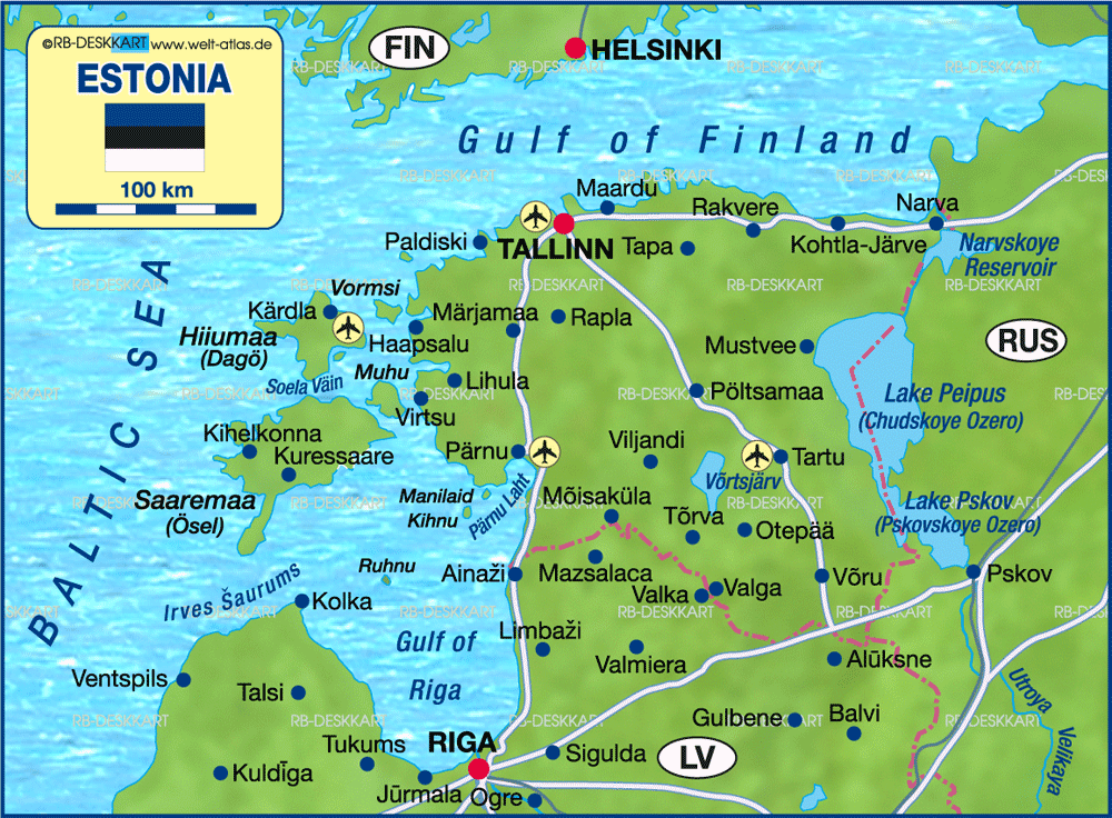 Map of Estonia (Country)