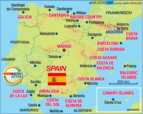 Map of Spain (Country)