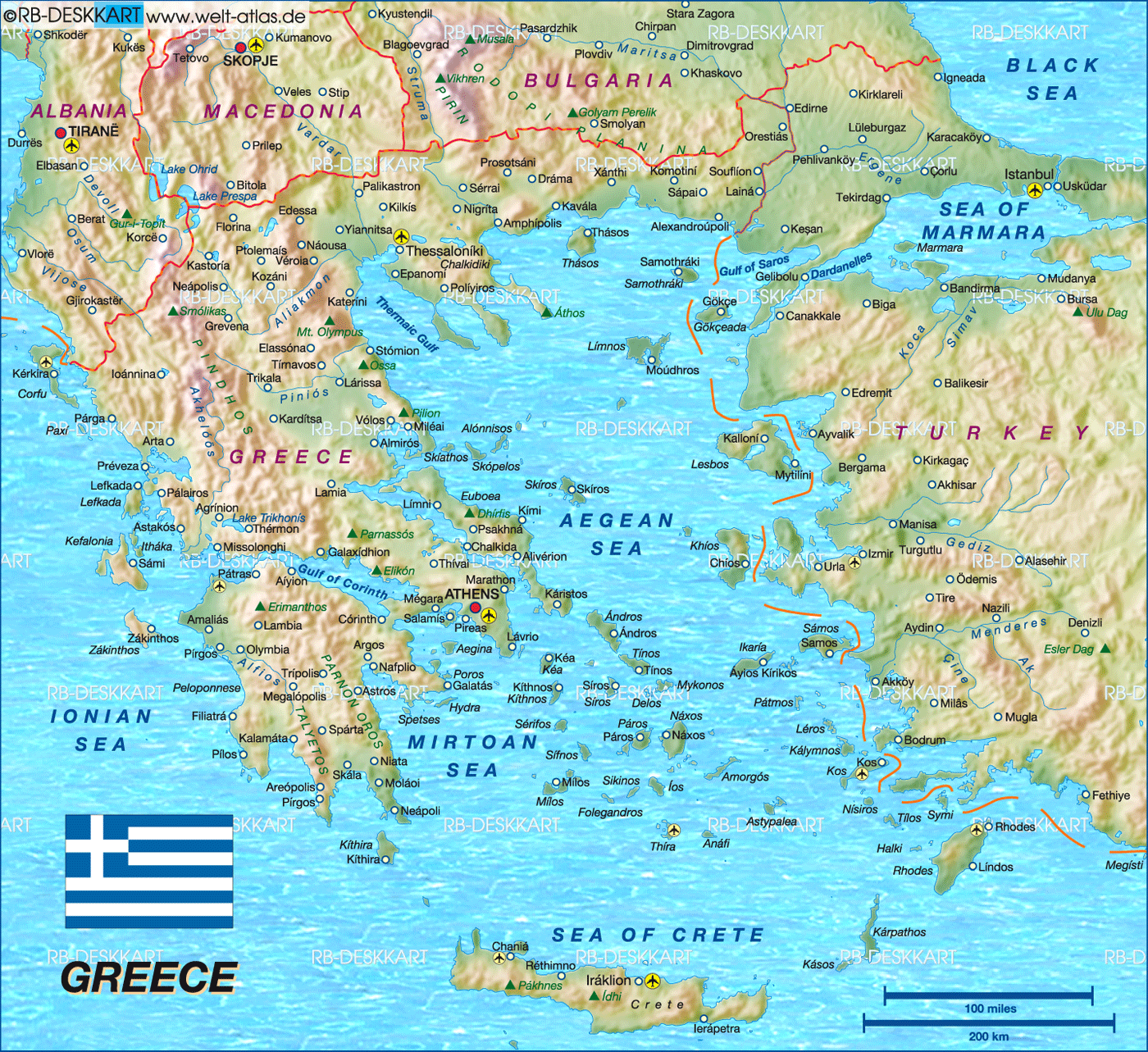 Map of Greece (Country)