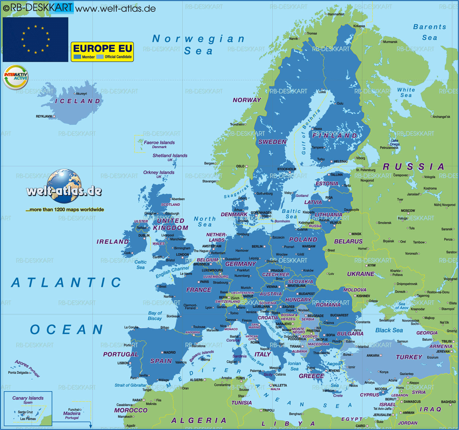 Map of European Union EU (Other in serveral countries) | Welt-Atlas.de