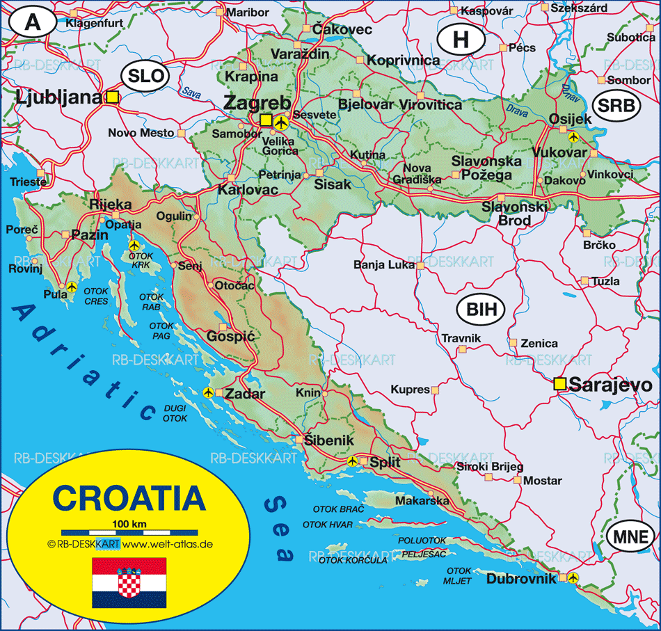 Map of Croatia (Country)