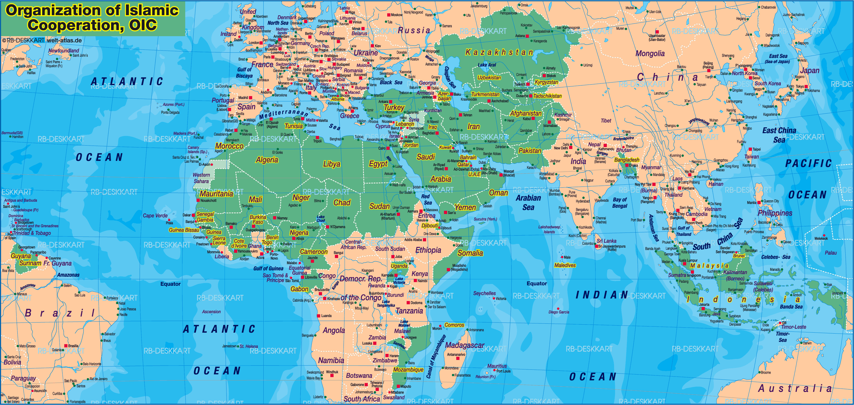 Map Of Islamic Countries Theme Maps In 57 Countries