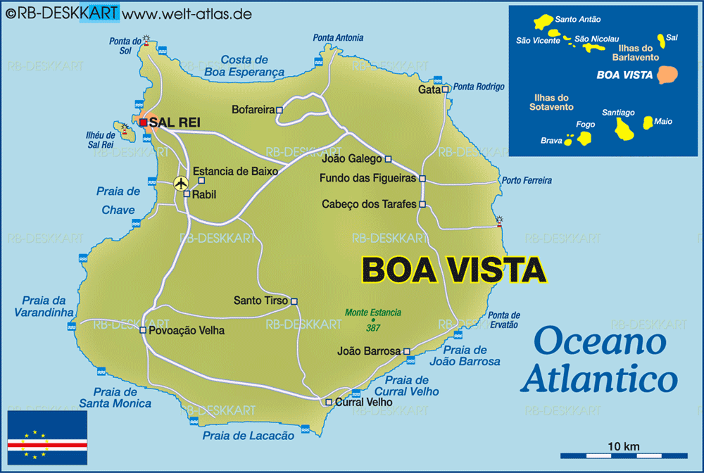 Map of Boa Vista (Island in Cape Verde)