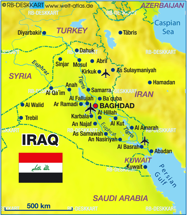 Map of Iraq (Country)