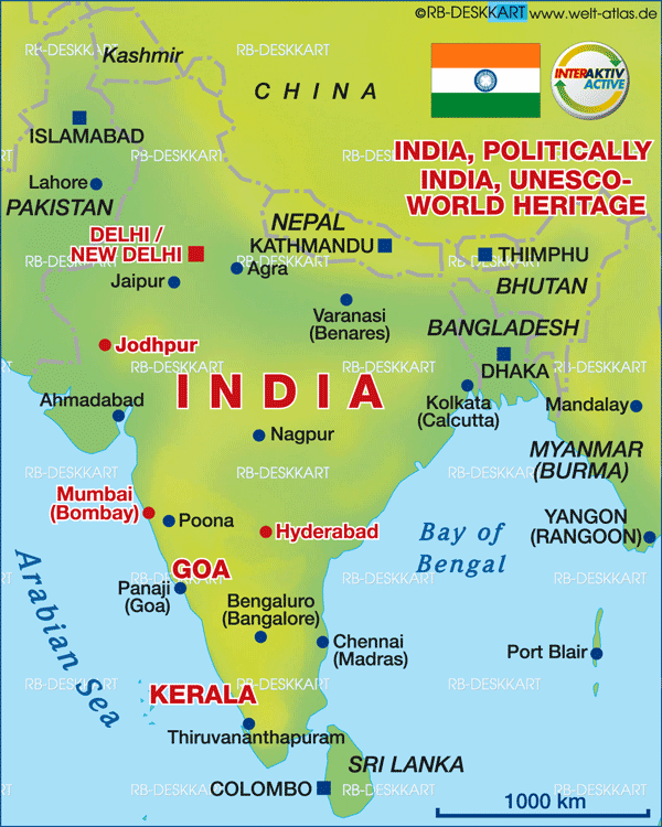 Map of Indien (Country)