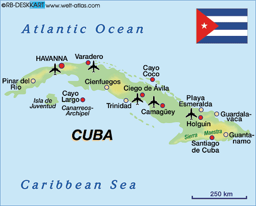Map of Cuba (Country)