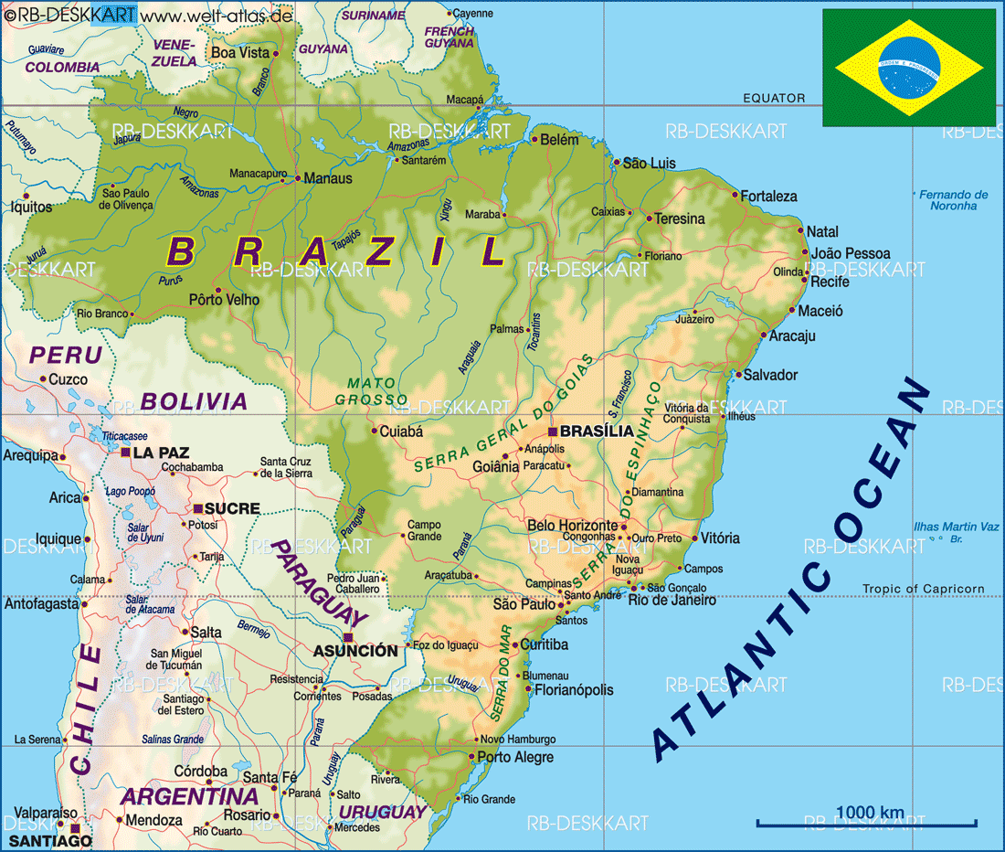 Map of Brazil (Country)
