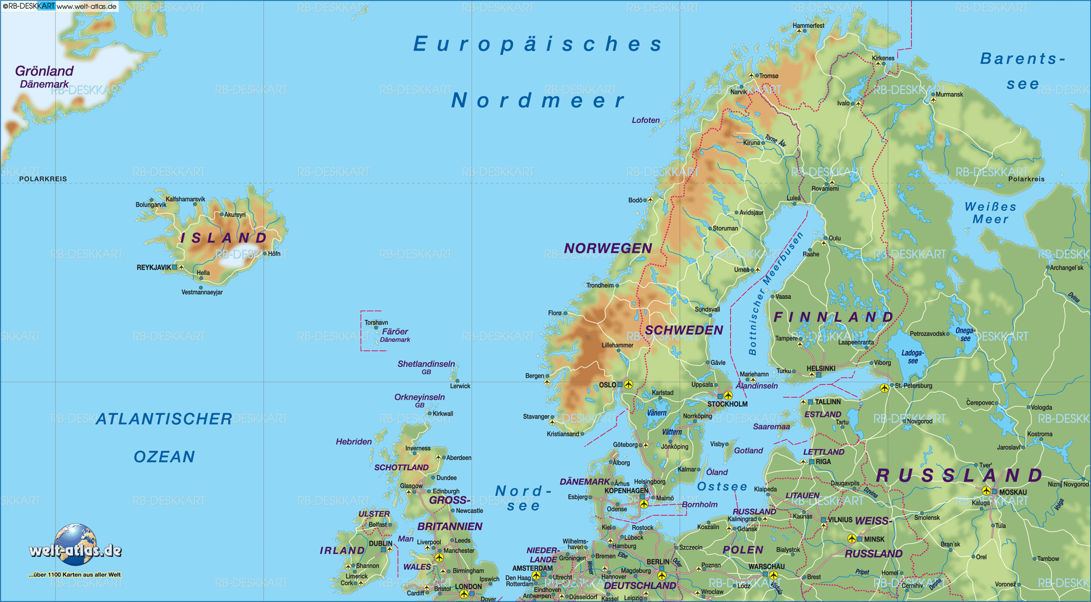 Karte von Nordeuropa 220 bersichtskarte Regionen der Welt Welt Atlas de