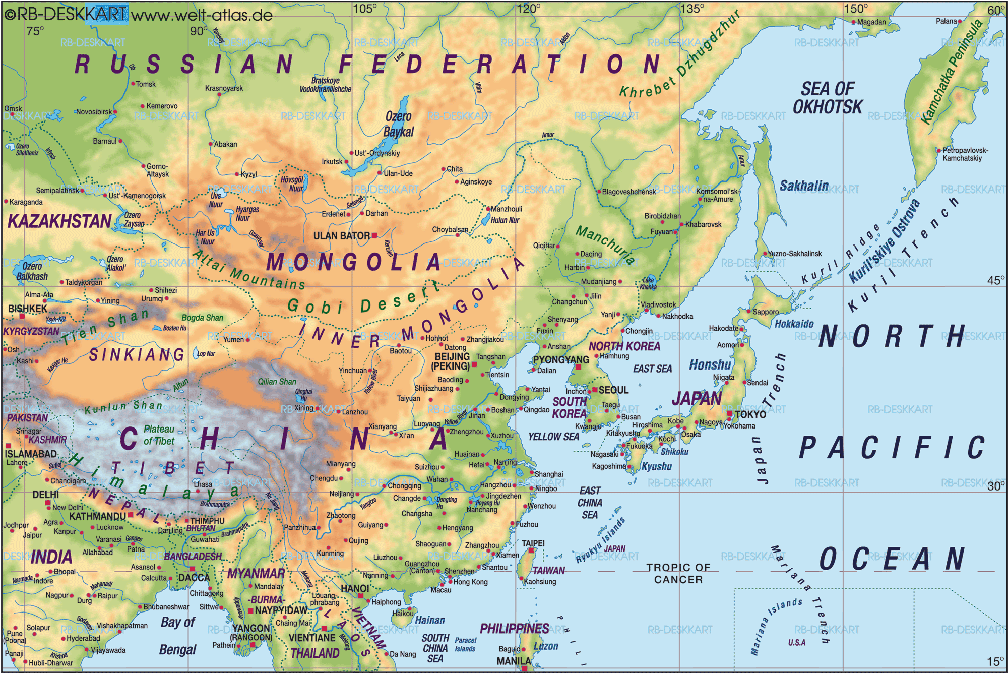 Map of Central Asia (General Map / Region of the World)