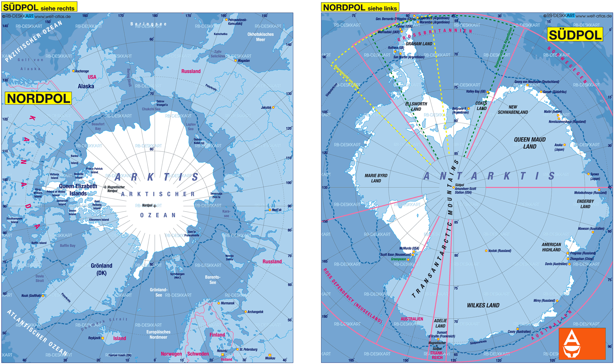 map of north pole region Map Of North Pole South Pole Region In None Welt Atlas De map of north pole region