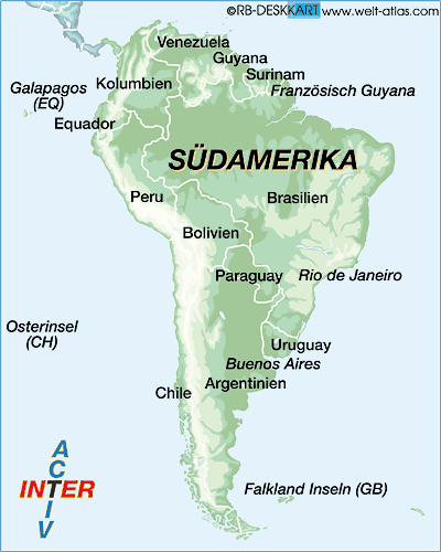 Karte von SÜDAMERIKA (Region)