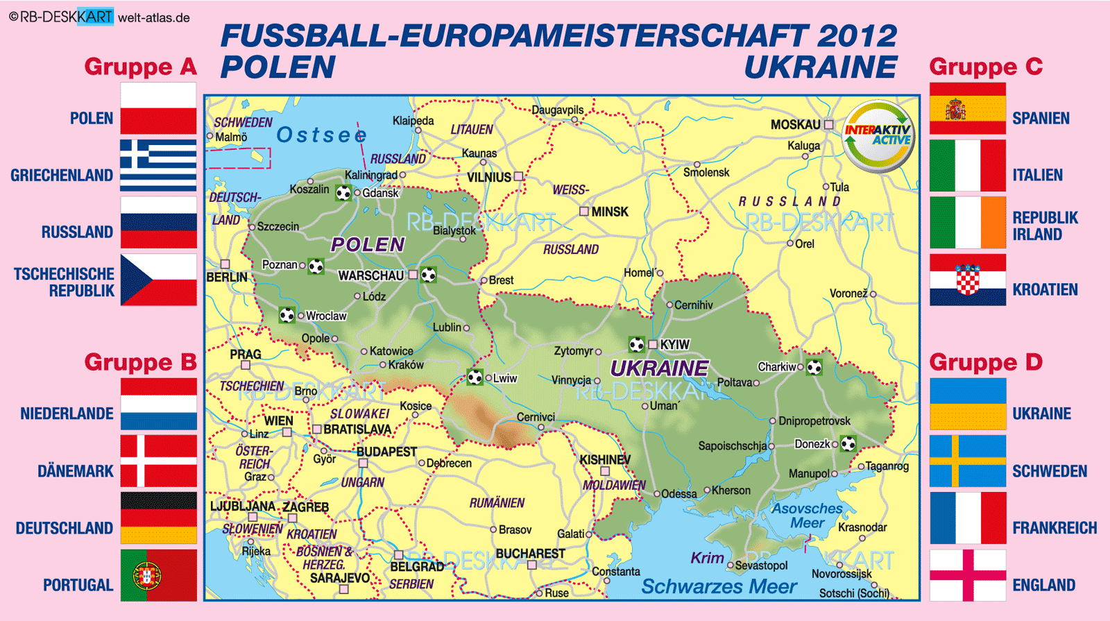 Karte von EURO 2012 (Region in Polen - Ukraine)