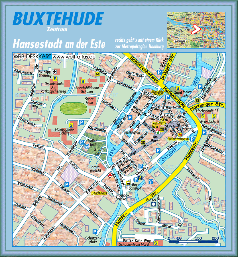 Map of Buxtehude (City in Germany, Lower Saxonia)