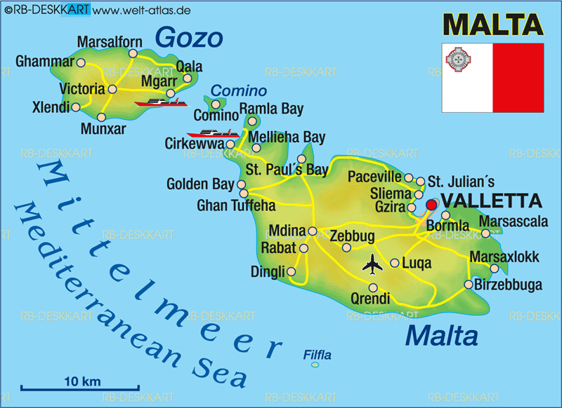 Karte von Malta (Land / Staat)