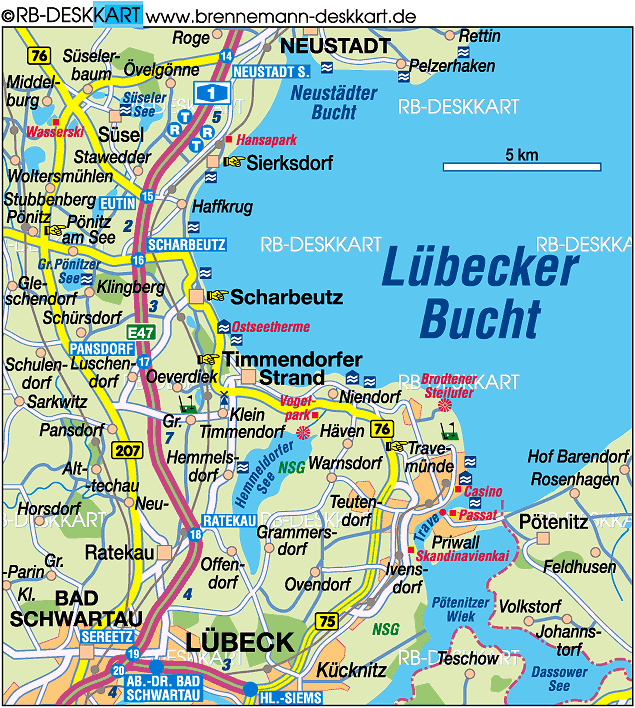 Map of Luebecker Bucht (Region in Germany)