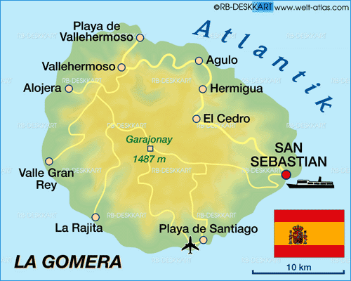 Map of La Gomera (Island in Spain)