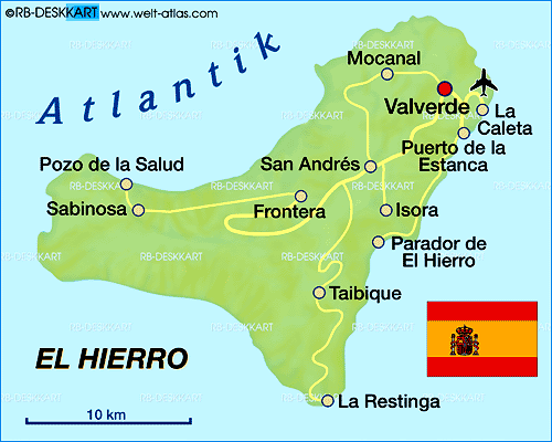 Map of El Hierro (Island in Spain)