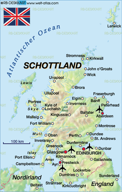 Map of Scotland (Region in United Kingdom)