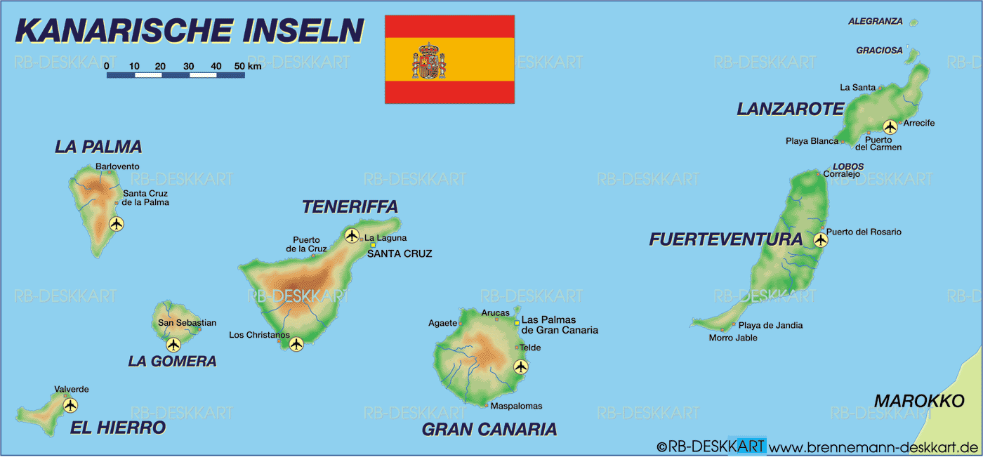 Map of Canary Islands (Other in Spain)