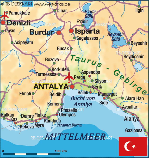 Karte von Antalya (Region in Türkei)