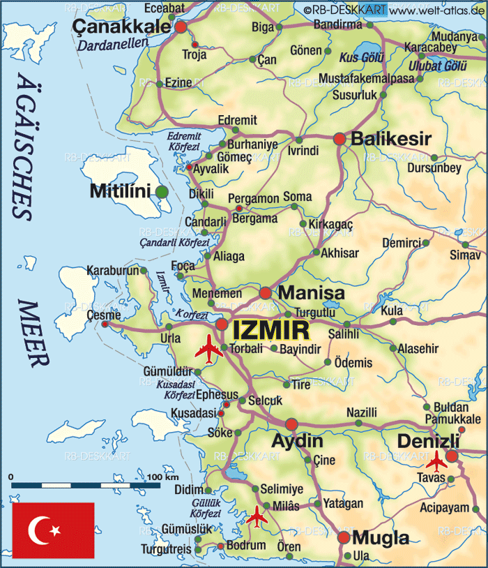 Karte von Izmir (Region in Türkei)
