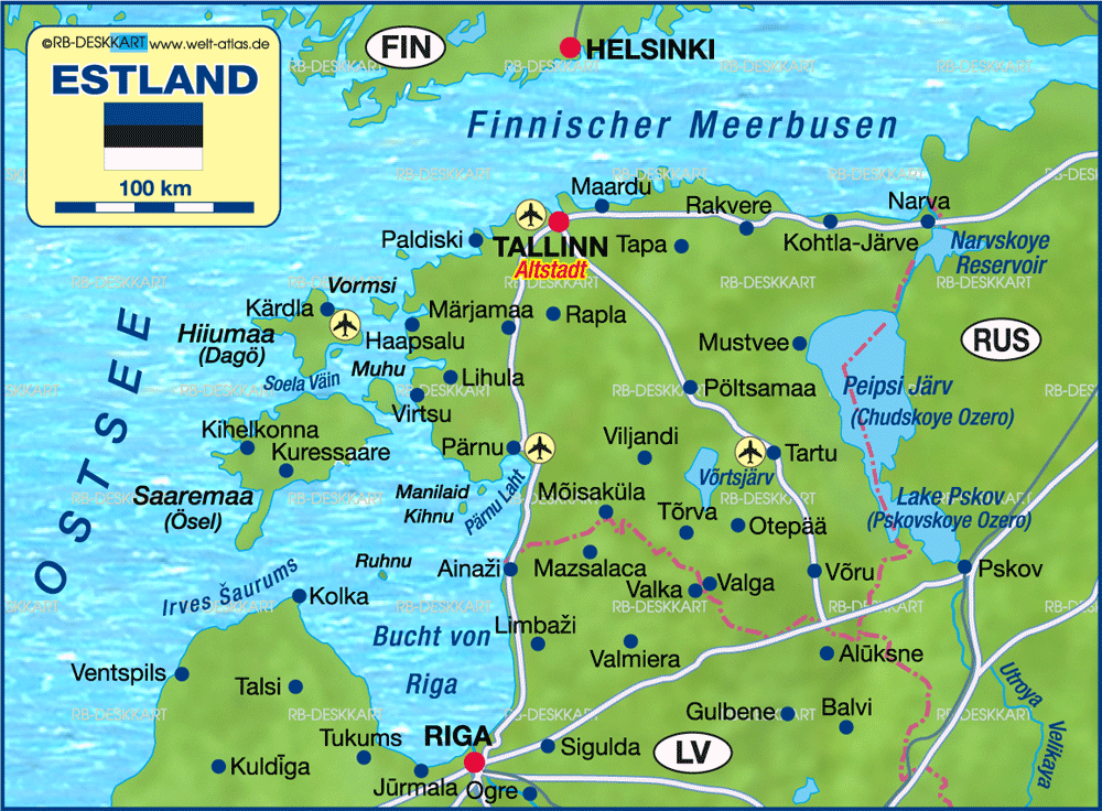 Karte von Estland (Land / Staat)