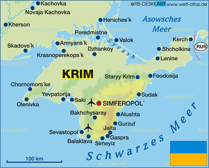 Karte von Krim (Region in Ukraine)