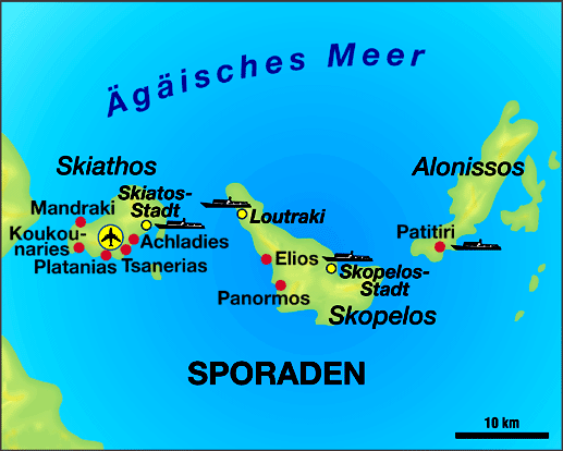 Map of Sporades (Region in Greece)