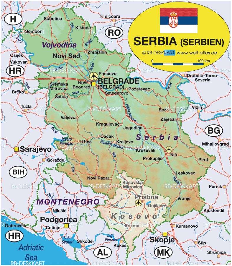 Map of Serbia (Country)