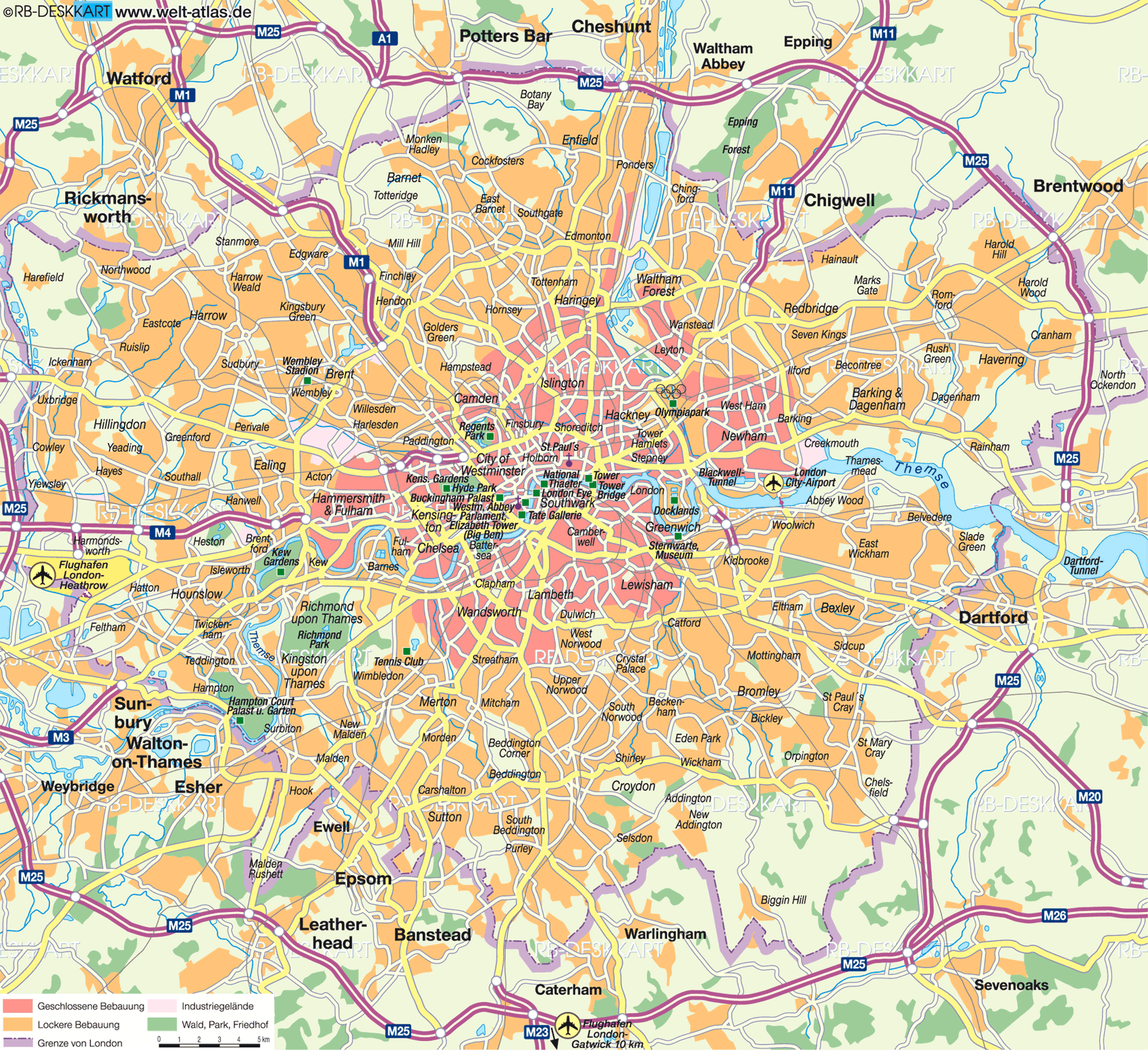 Large Detailed Public Transport Map Of London City Lo