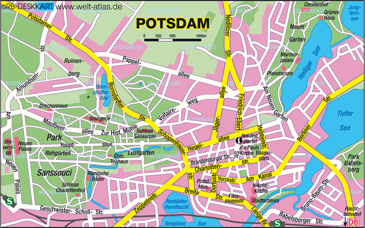 Map of Potsdam (City in Germany, Brandenburg)