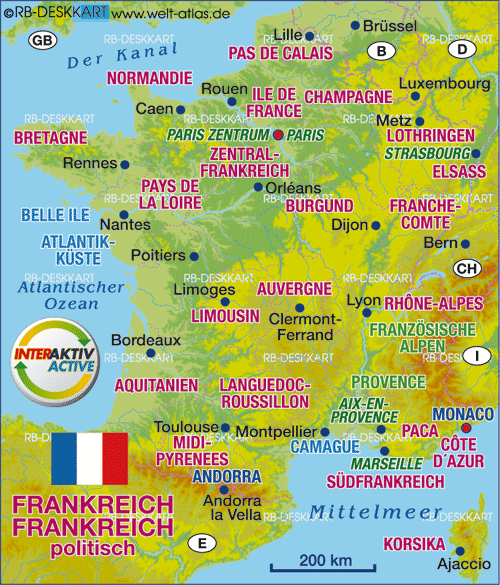 Karte von Frankreich (Land / Staat)