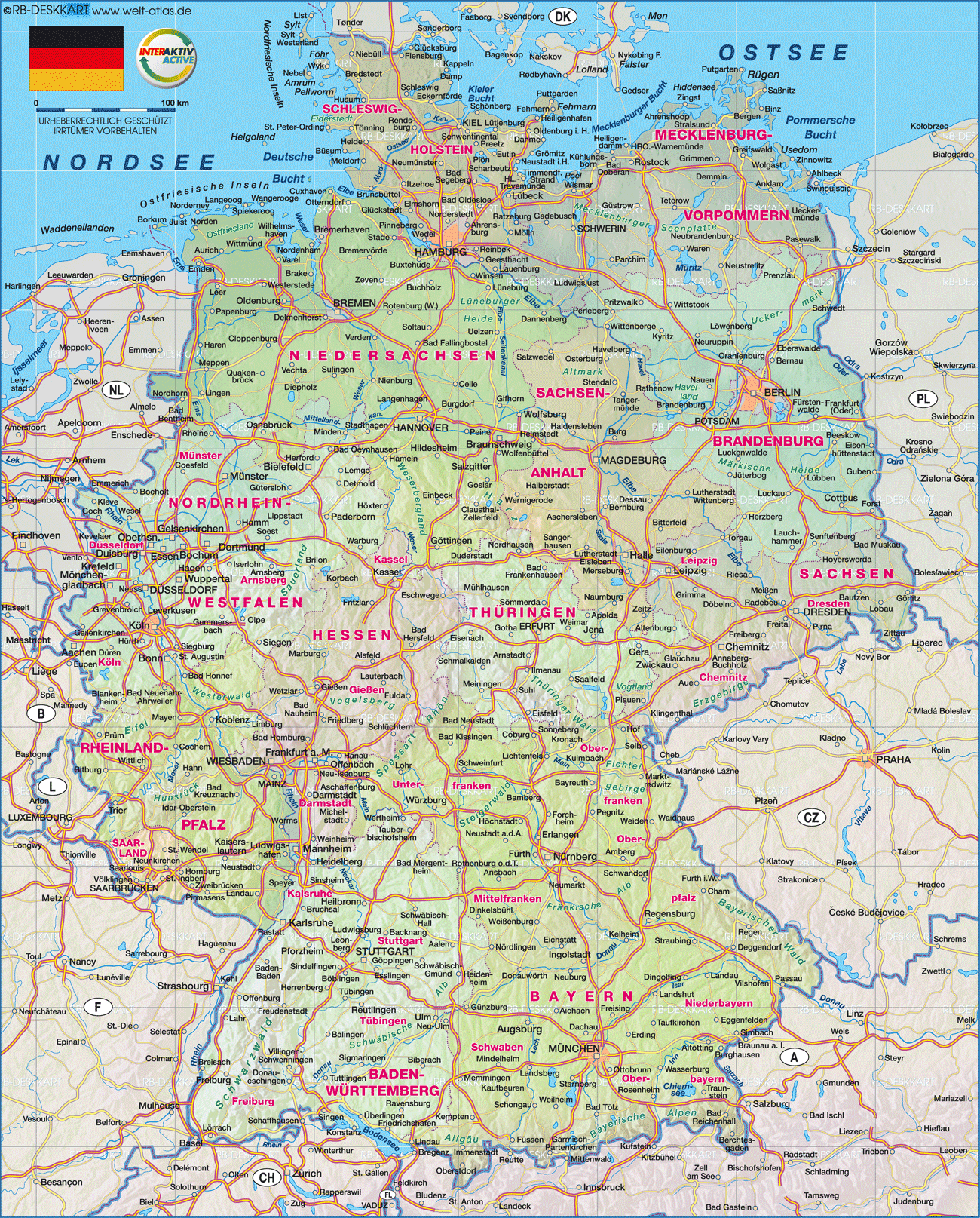 Karte von Deutschland (Land / Staat)