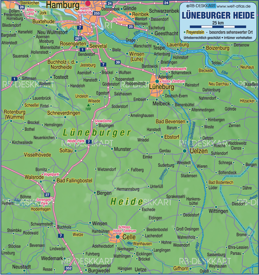 Karte von Lüneburger Heide (Region in Deutschland Niedersachsen) | Welt
