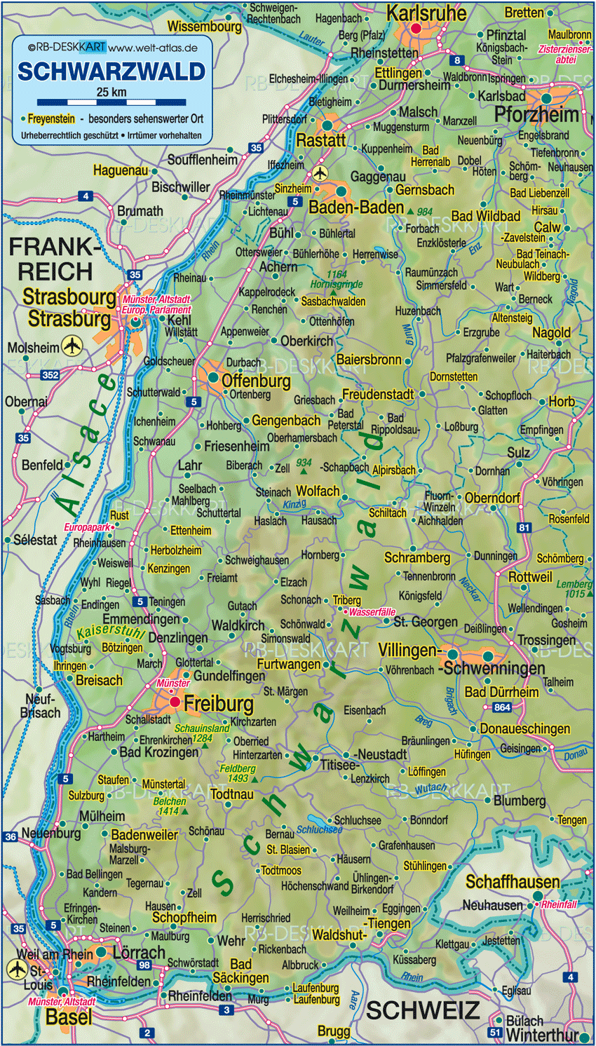 deutschland karte schwarzwald Karte Von Schwarzwald Region In Deutschland Baden Wurttemberg Welt Atlas De deutschland karte schwarzwald