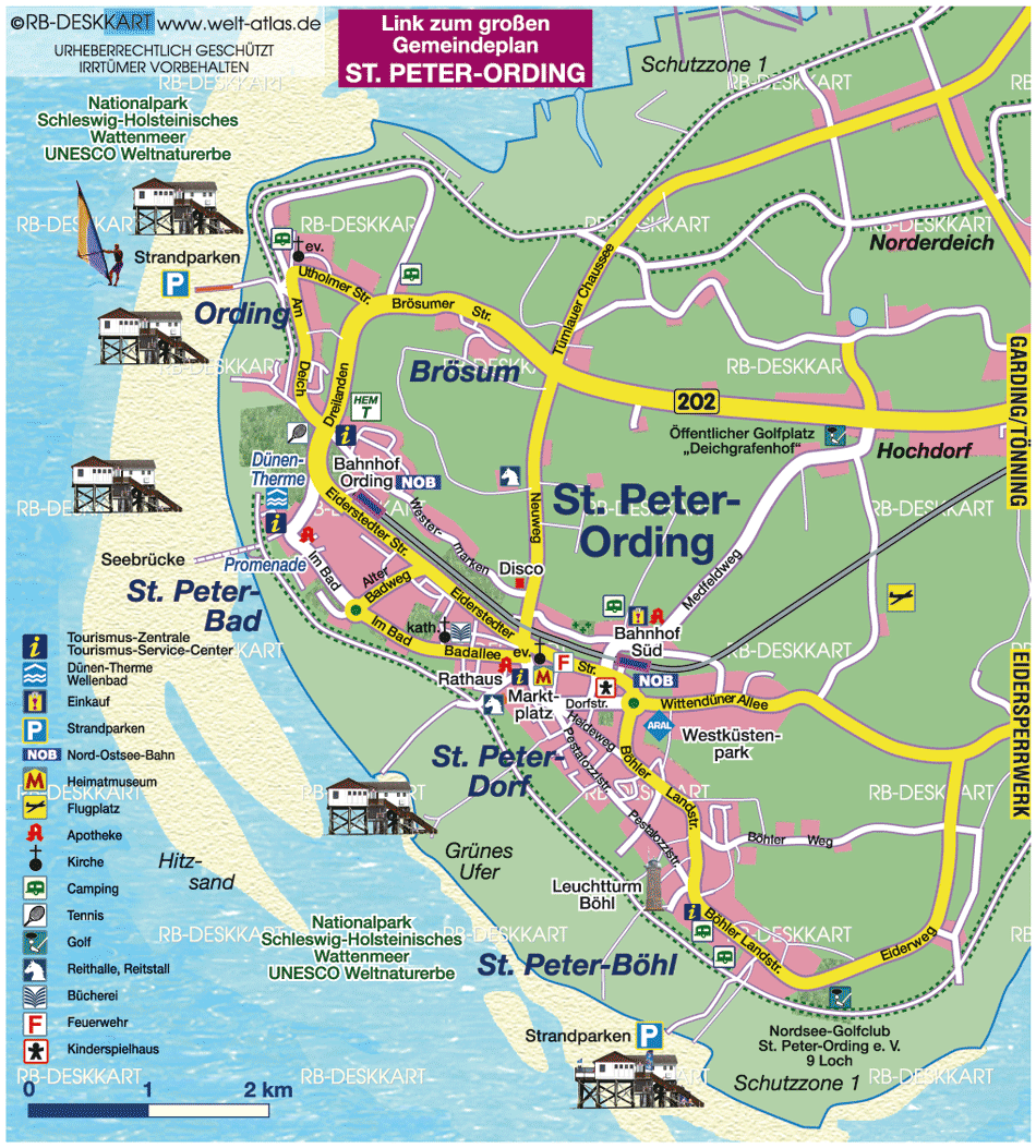 Karte von St. Peter-Ording (Region in Deutschland, Schleswig-Holstein)