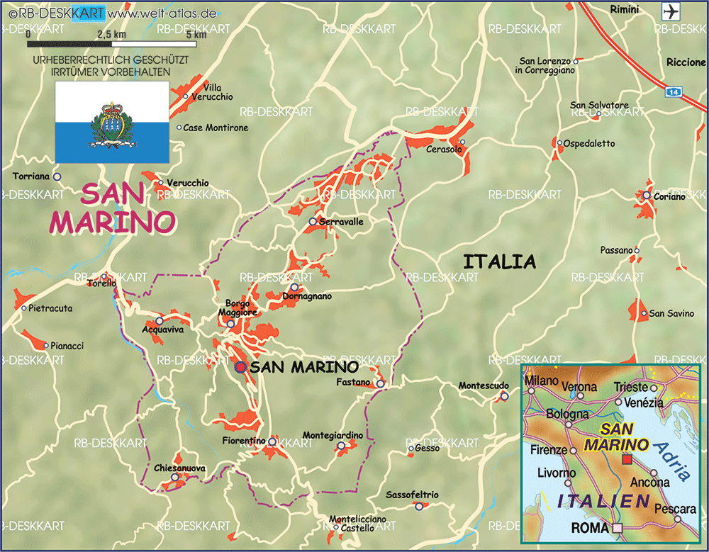 Karte von San Marino (Land / Staat)